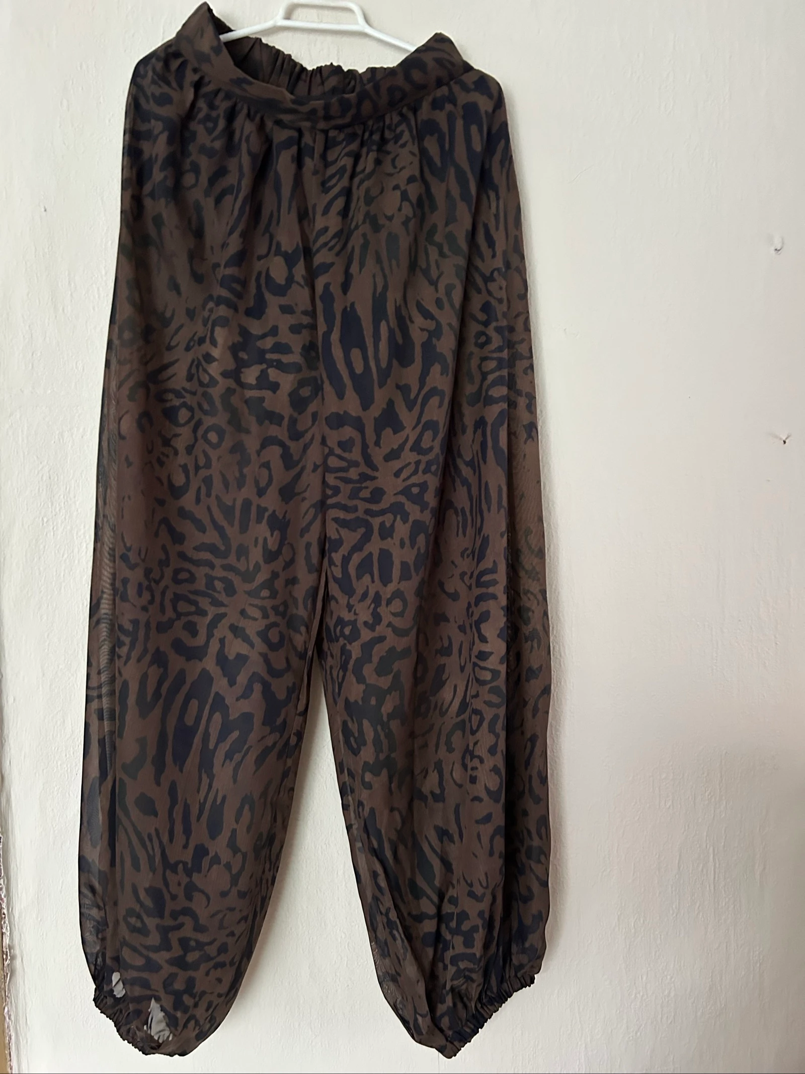 Chiffon Harem Pants with Animal Print – XS – New